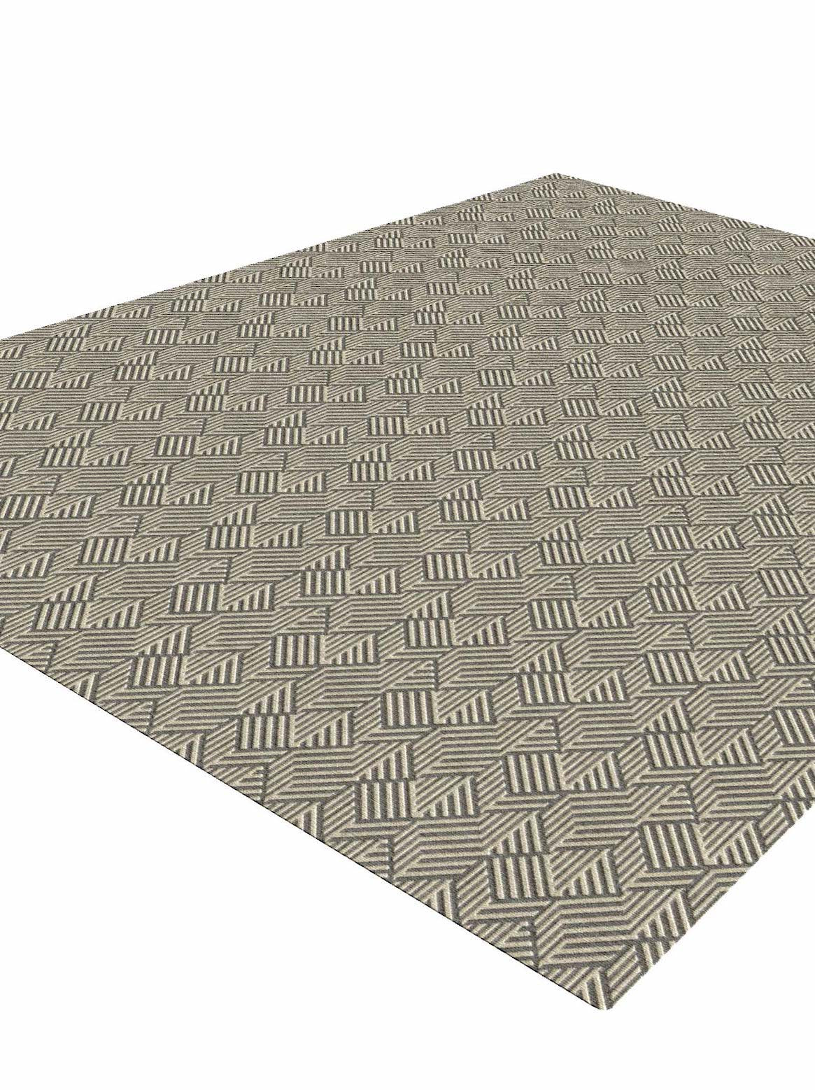 Luxury hand knotted carpet made from Wool & Botanical Silk in grey color and 5'6" x 8' size