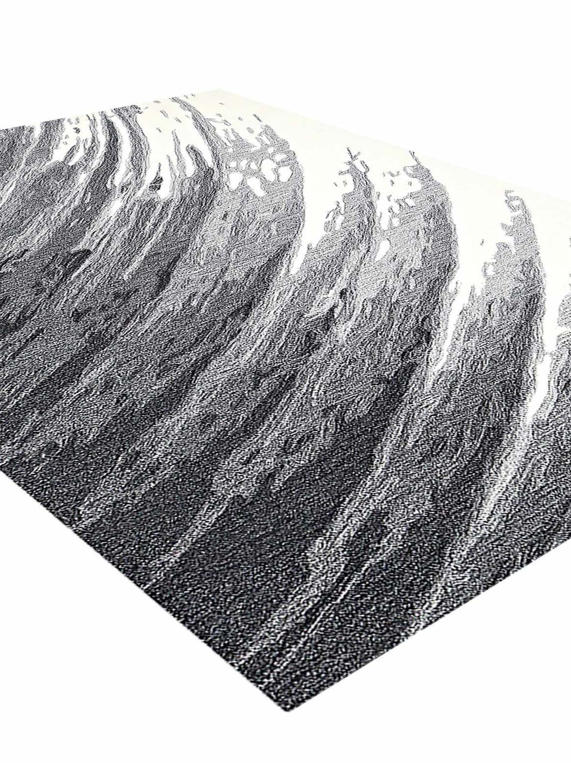 Luxury carpet in Black & White color and 4'6" x 6'6" size