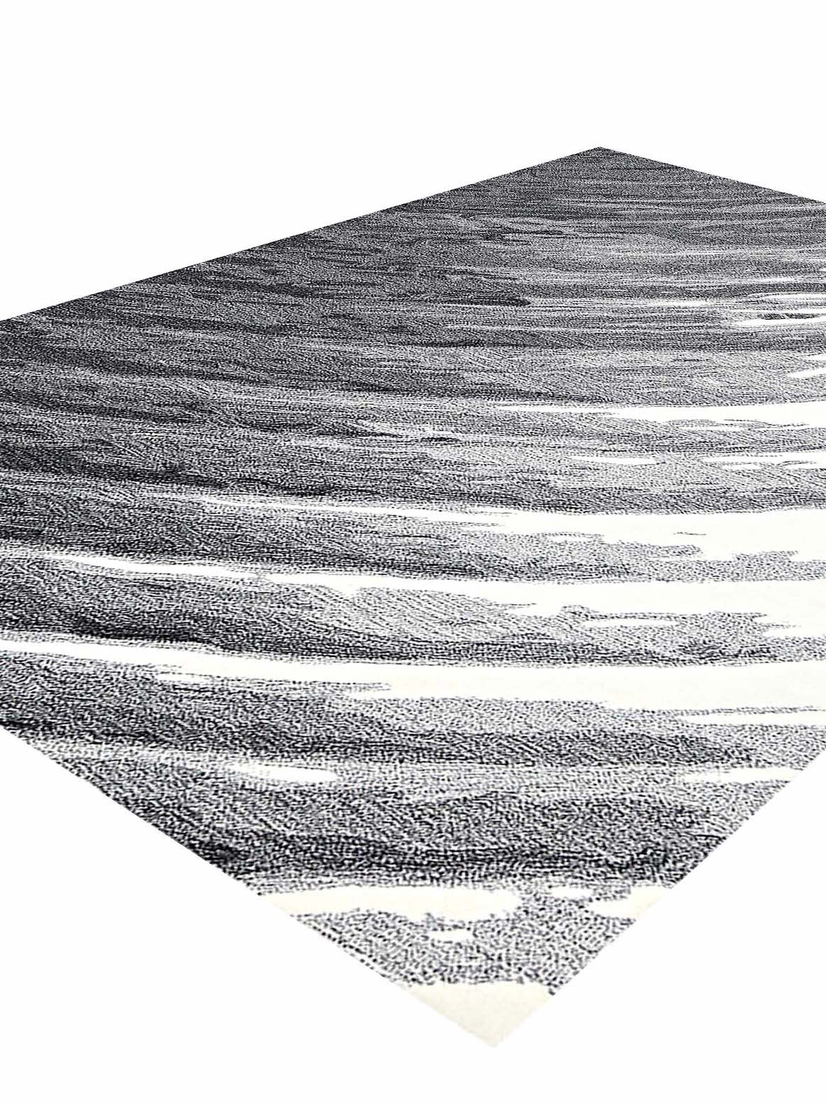 Luxury hand tufted carpet made from 100% Wool in black & white color and 3' x 5' size