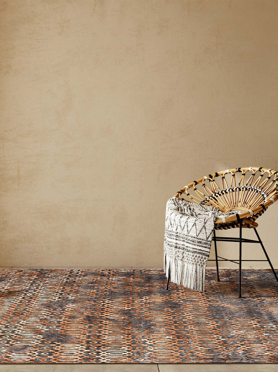 Luxury carpet in Amber Taupe color and 4'6" x 6'6" size