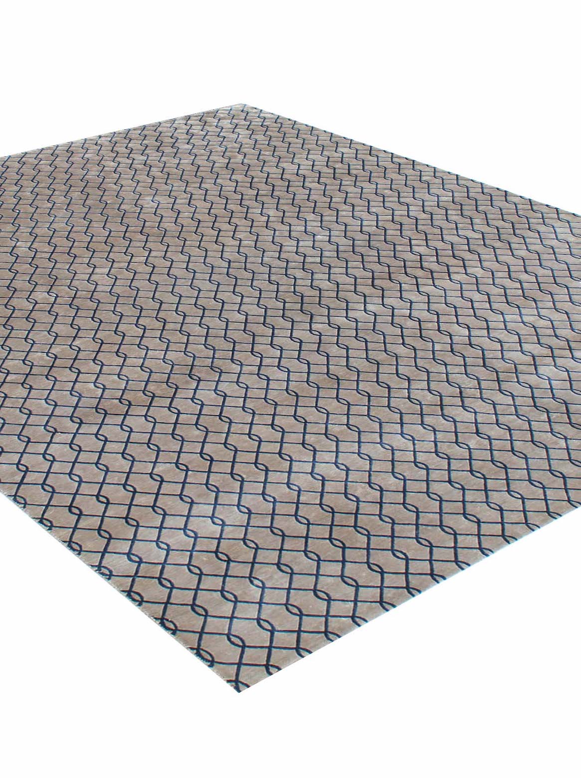 Luxury carpet in Beige Blue color and 6' x 9' size