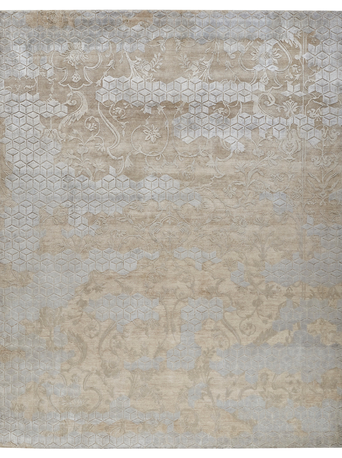 Luxury hand knotted carpet made from Wool & Botanical Silk