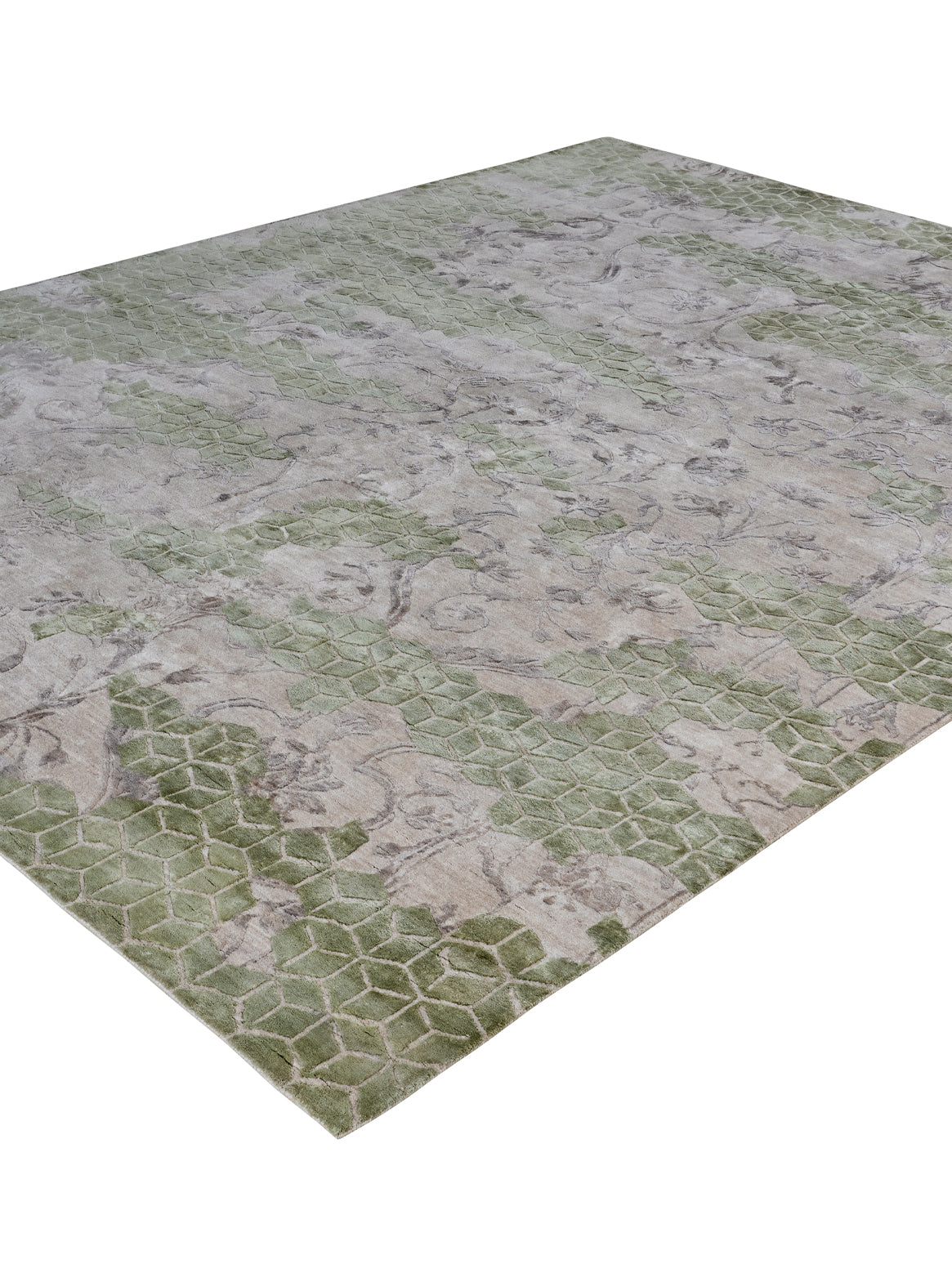 Luxury carpet in Sage Green color and 6' x 9' size