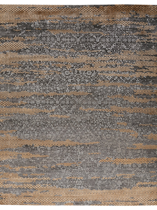Luxury hand knotted carpet made from Wool & Botanical Silk