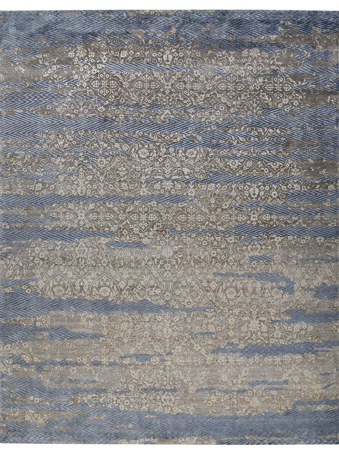 Luxury hand knotted carpet made from Wool & Botanical Silk