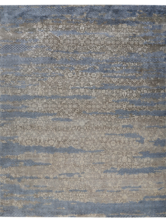 Luxury hand knotted carpet made from Wool & Botanical Silk