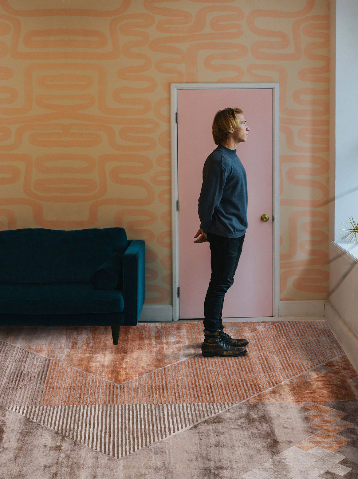 Luxury carpet in Rust color and 4'6" x 6'6" size