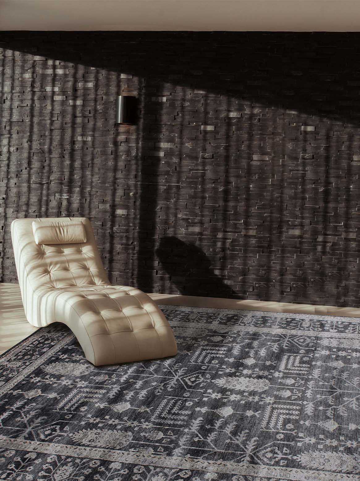 Luxury carpet in Charcoal color and 8' x 10' size