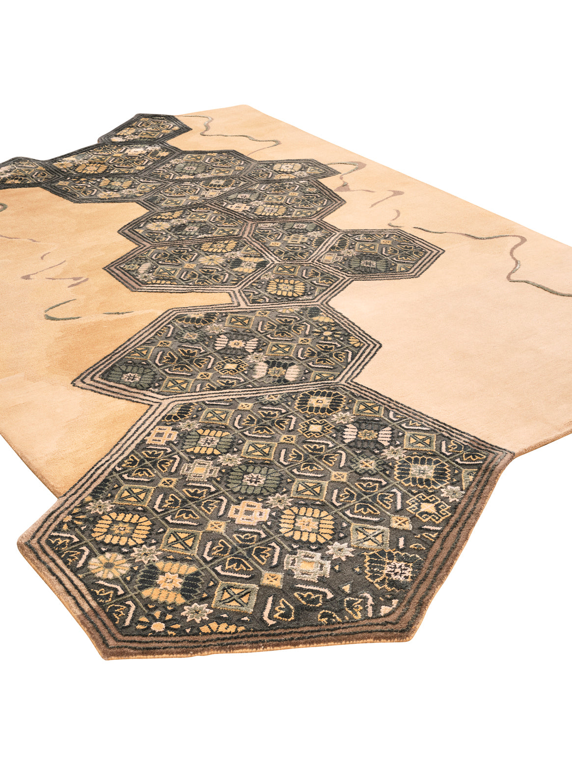 Luxury carpet in Green Gold color and Custom Size