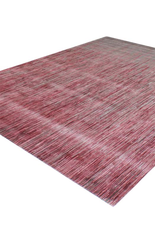 Luxury hand knotted carpet made from Botanical Silk in mauve color and 5'6" x 8' size