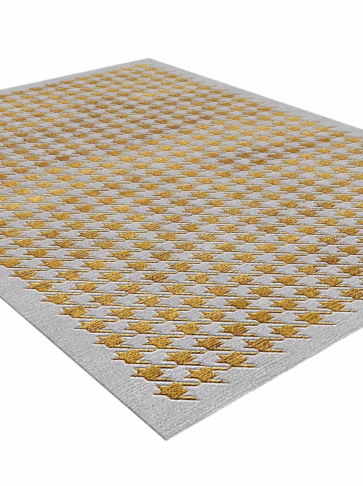 Luxury hand tufted carpet made from Wool & Botanical Silk in gold color and 3' x 5' size