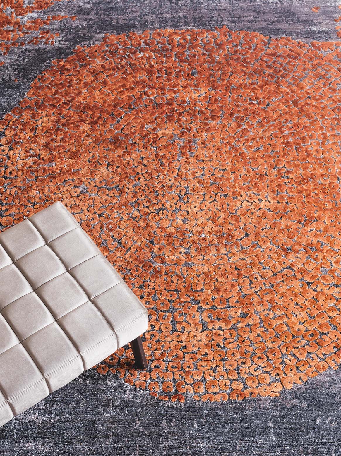 Luxury carpet in Rust color and 6' x 9' size