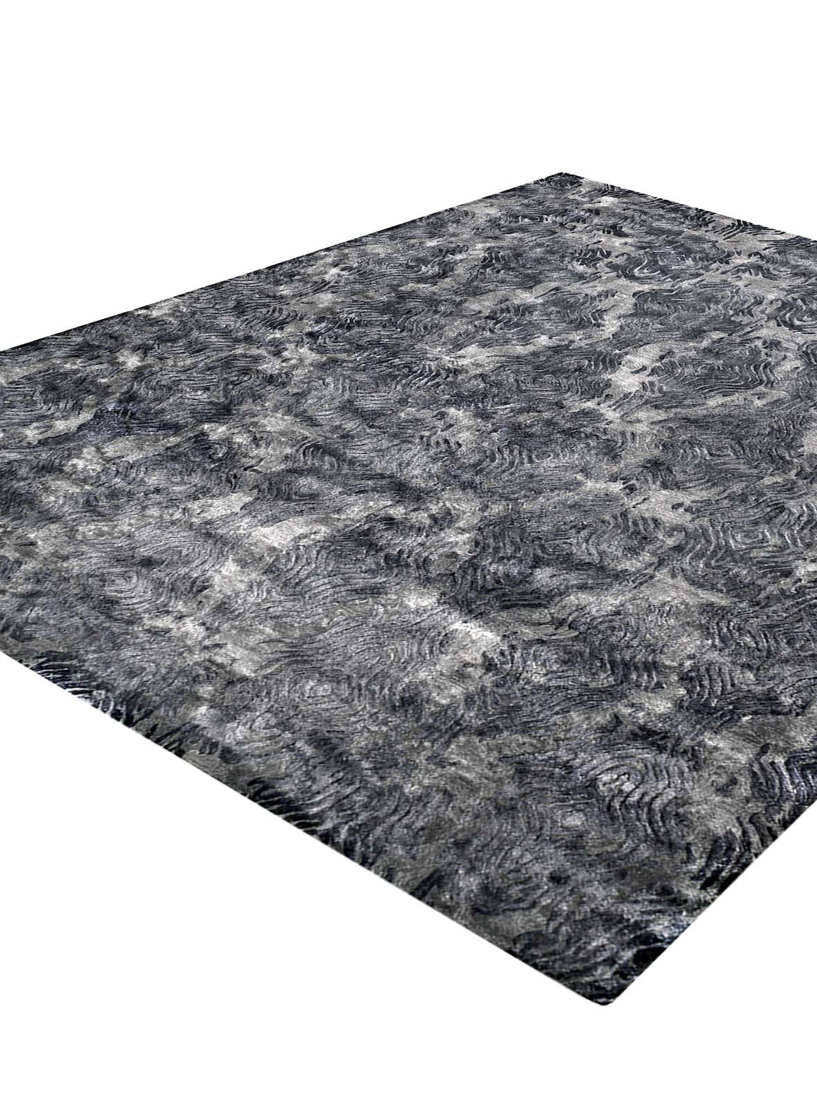 Luxury hand tufted carpet made from 100% Botanical Silk in taupe grey color and 3' x 5' size