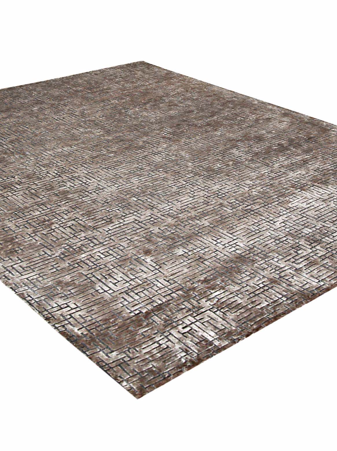 Luxury carpet in Beige Grey color and 6' x 9' size