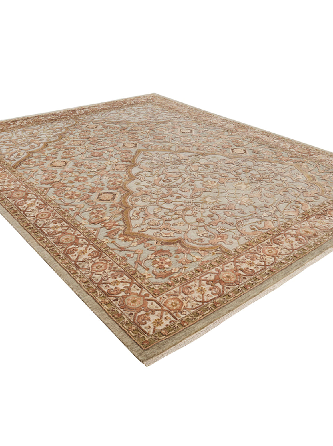 Luxury carpet in Olive color and 6' x 9' size