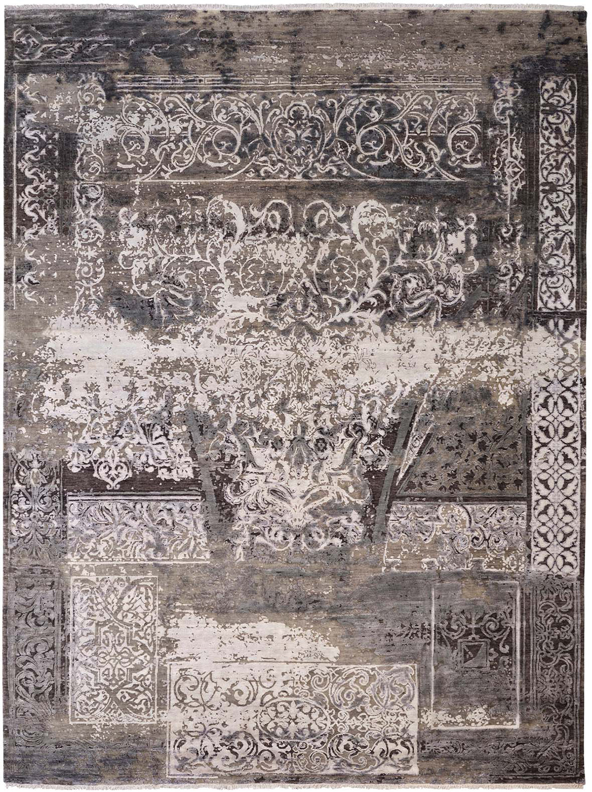 Luxury hand knotted carpet made from Wool & Botanical Silk