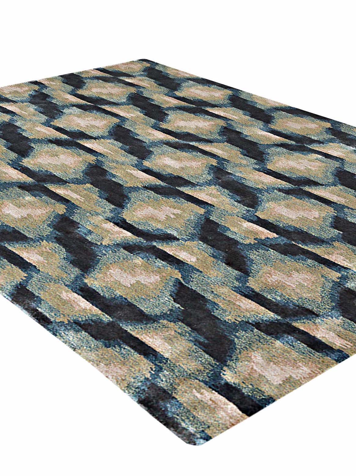 Luxury carpet in Green Blue color and 4'6" x 6'6" size
