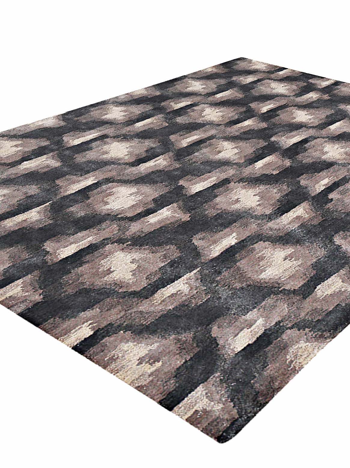 Luxury hand tufted carpet made from Botanical Silk in grey beige color and 3' x 5' size