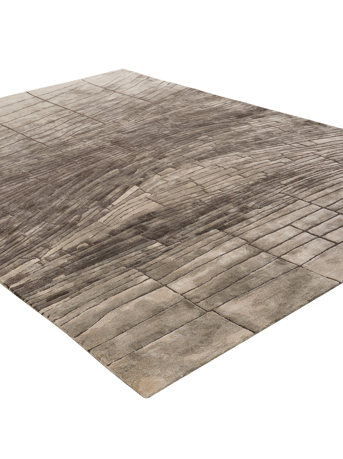 Luxury hand tufted carpet made from Wool & Botanical Silk in grey color and 3' x 5' size