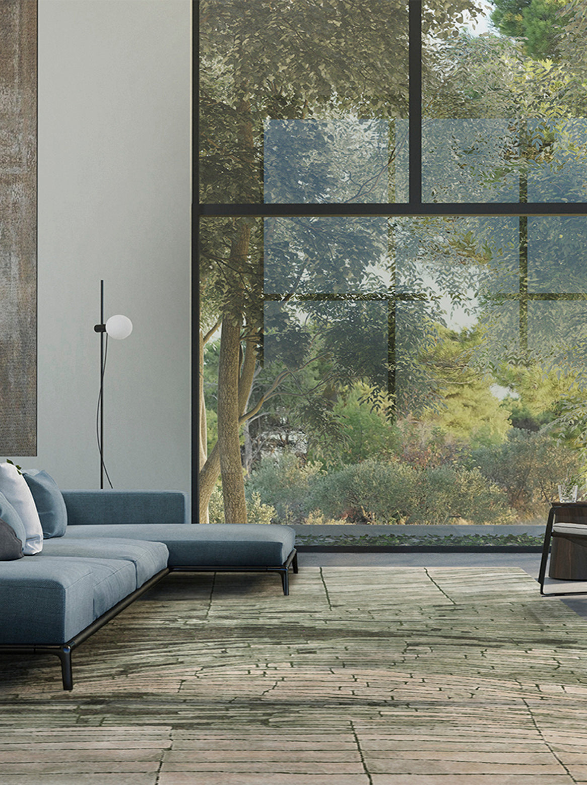 Luxury carpet in Green color and 4'6" x 6'6" size