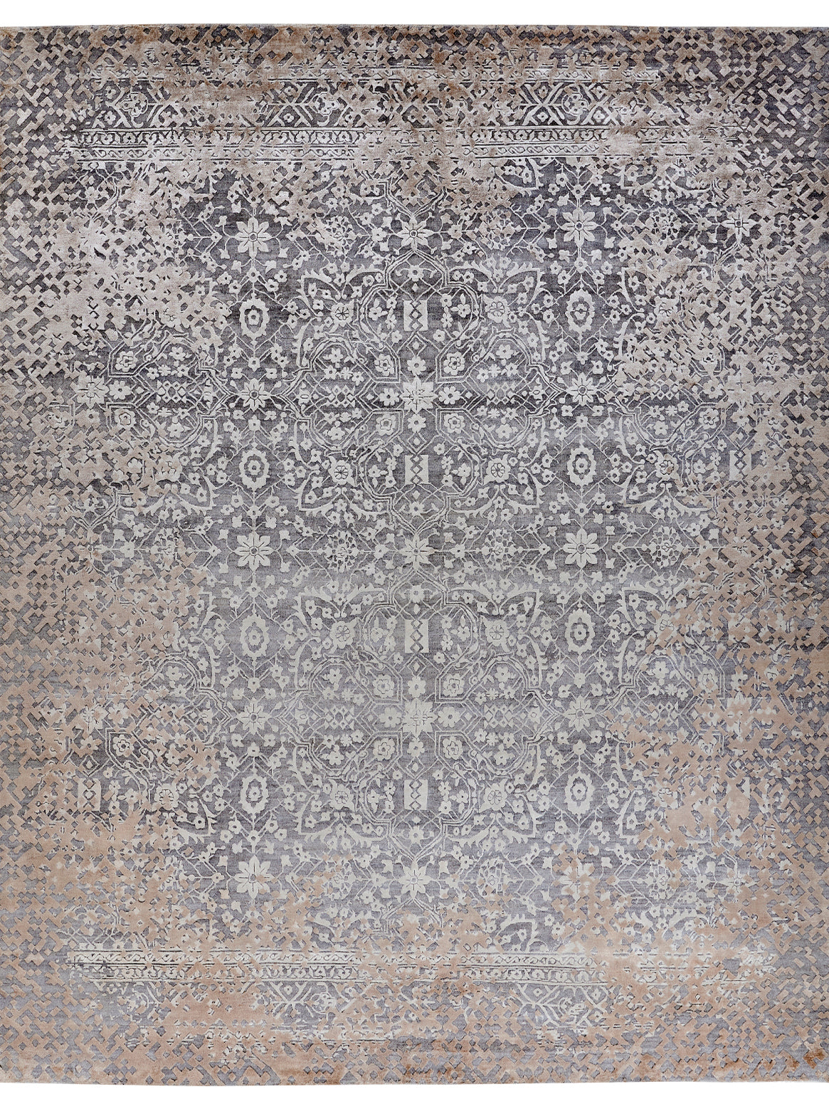 Luxury hand knotted carpet made from Wool & Botanical Silk