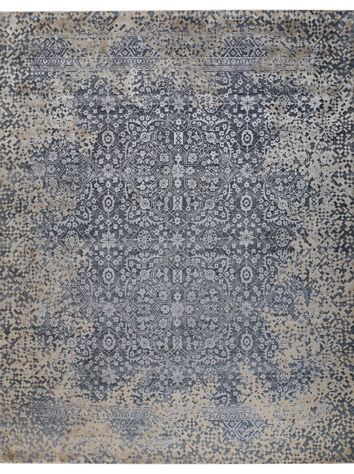 Luxury hand knotted carpet made from Wool & Botanical Silk