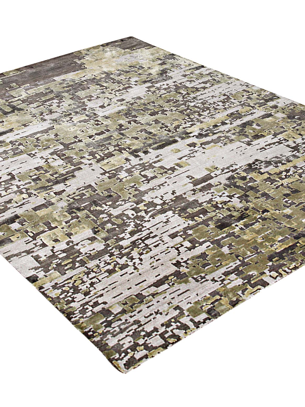 Luxury carpet in Taupe Green color and 5'6" x 8' size