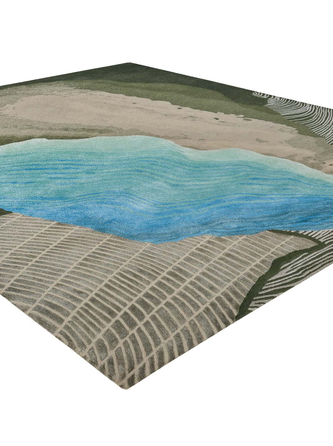 Luxury hand tufted carpet made from Wool & Botanical Silk in multi color and 8' x 10' size