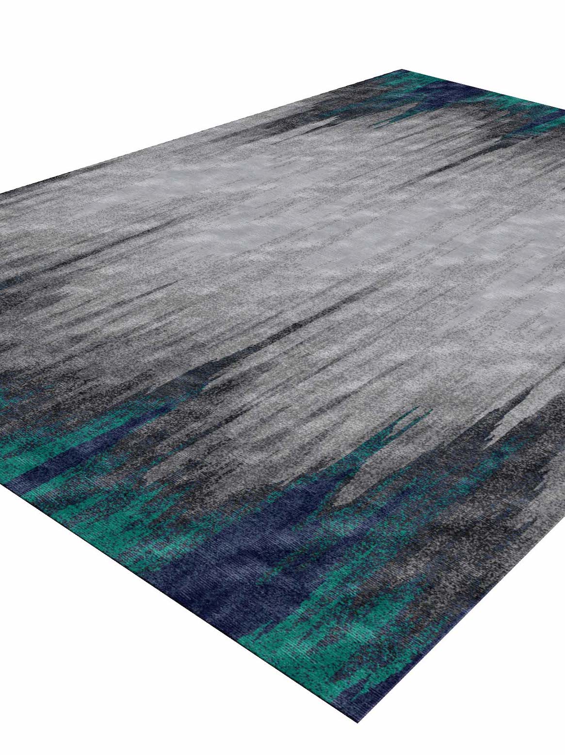 Luxury hand tufted carpet made from Botanical Silk in blue color and 3' x 5' size