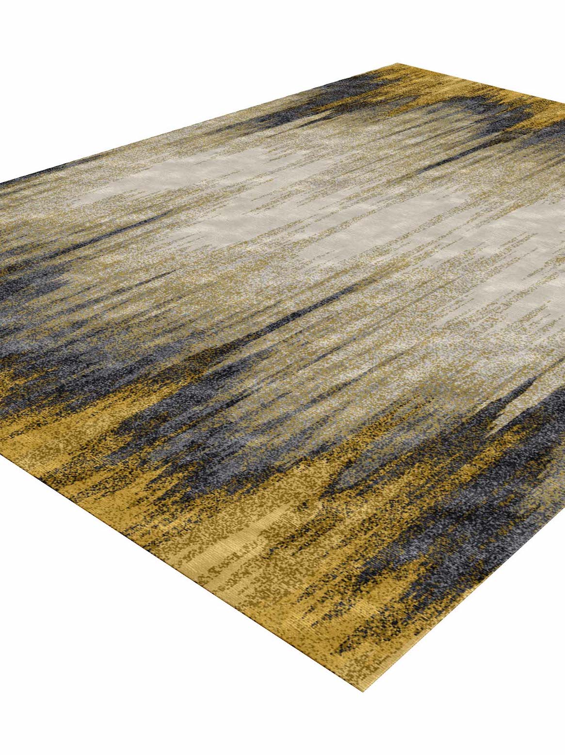 Luxury hand tufted carpet made from Botanical Silk in gold color and 3' x 5' size