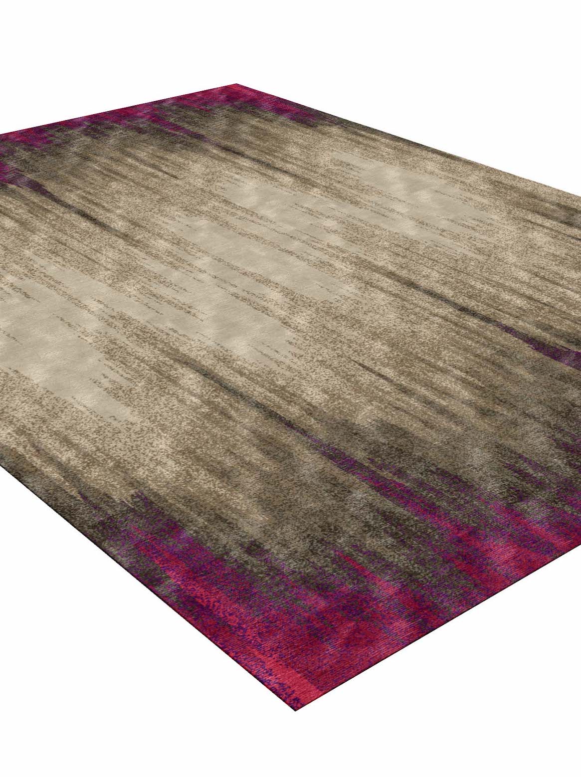 Luxury hand tufted carpet made from Botanical Silk in fuchsia color and 3' x 5' size