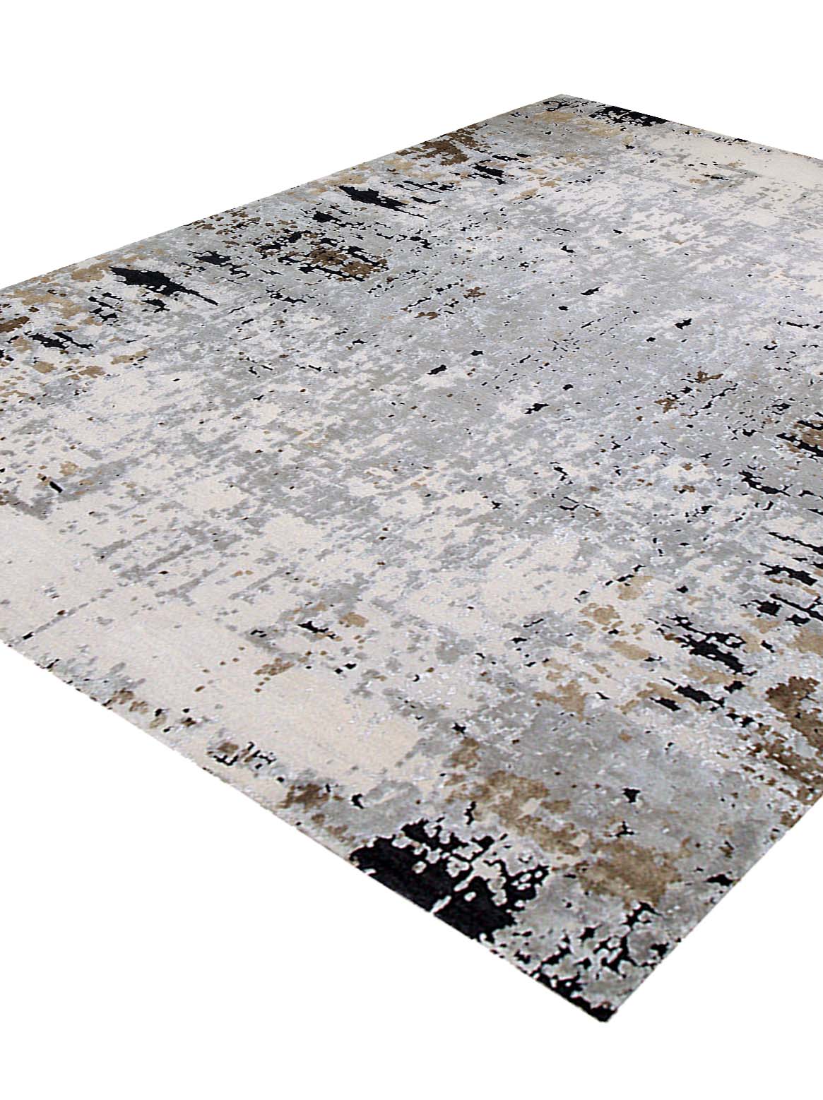 Luxury hand knotted carpet made from Pure Silk & Linen in grey color and 8' x 10' size