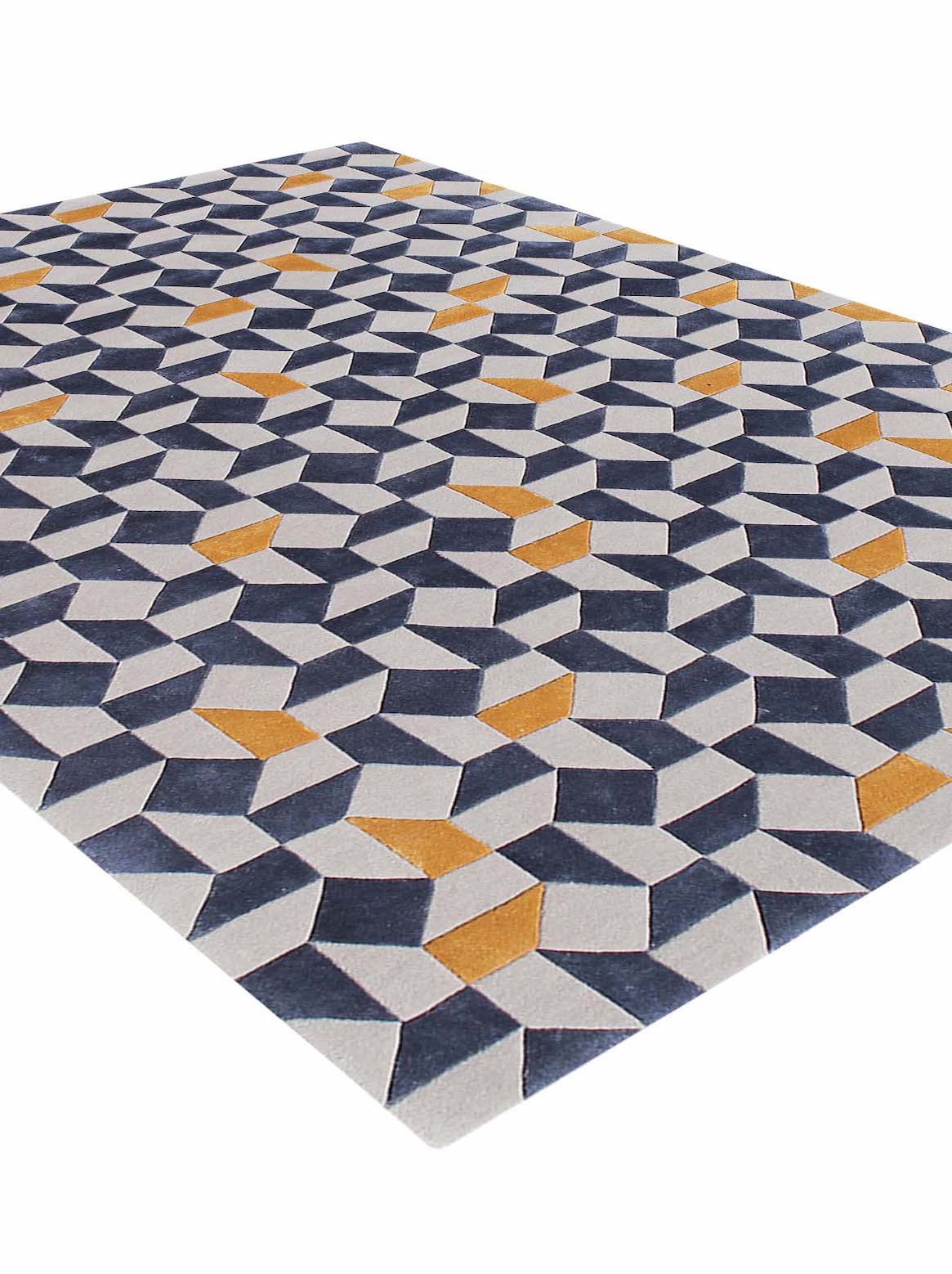 Luxury carpet in Blue Gold color and 4'6" x 6'6" size