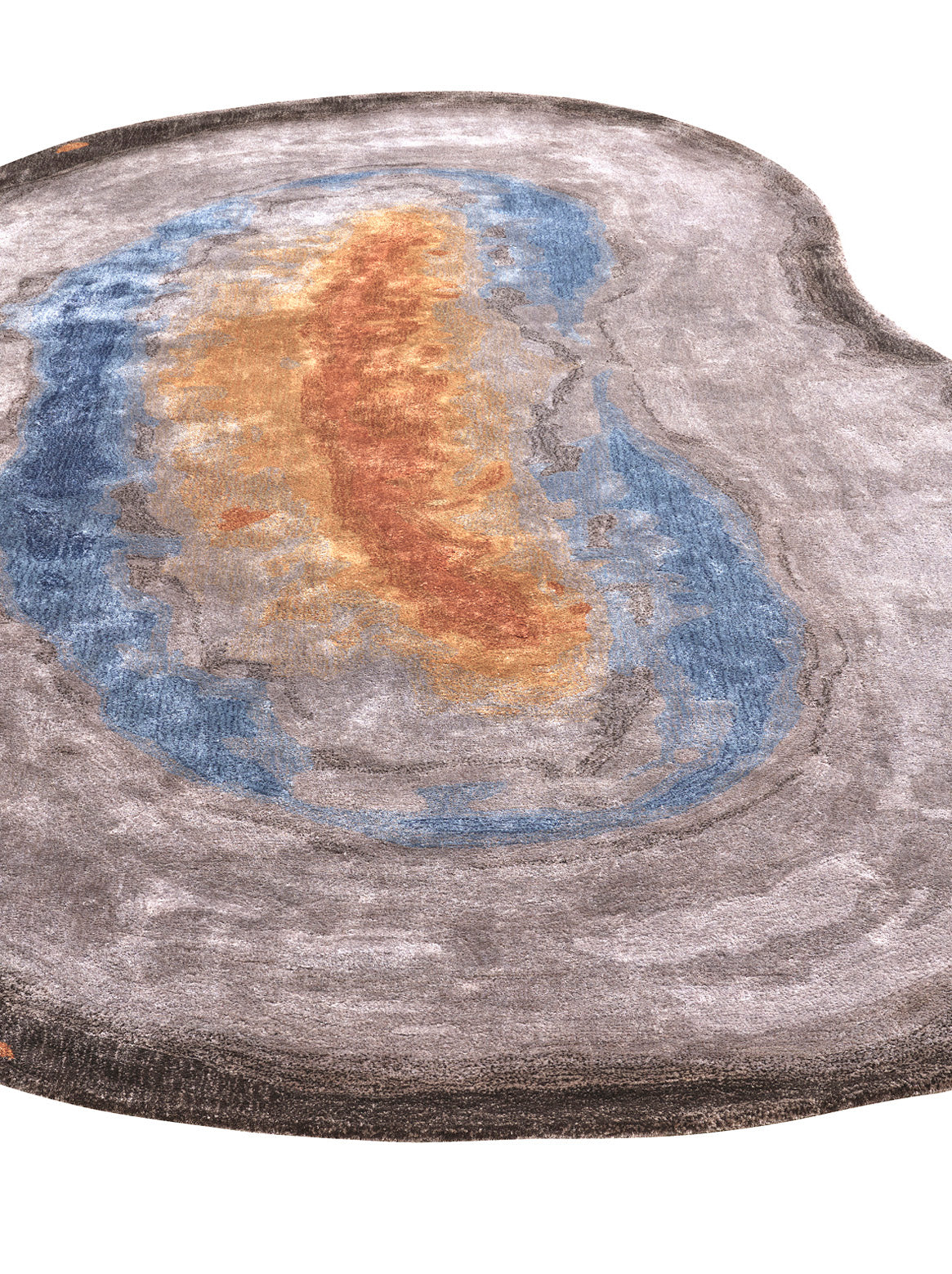 Luxury hand tufted carpet made from Botanical Silk in lavender blue color and 6' x 9' size