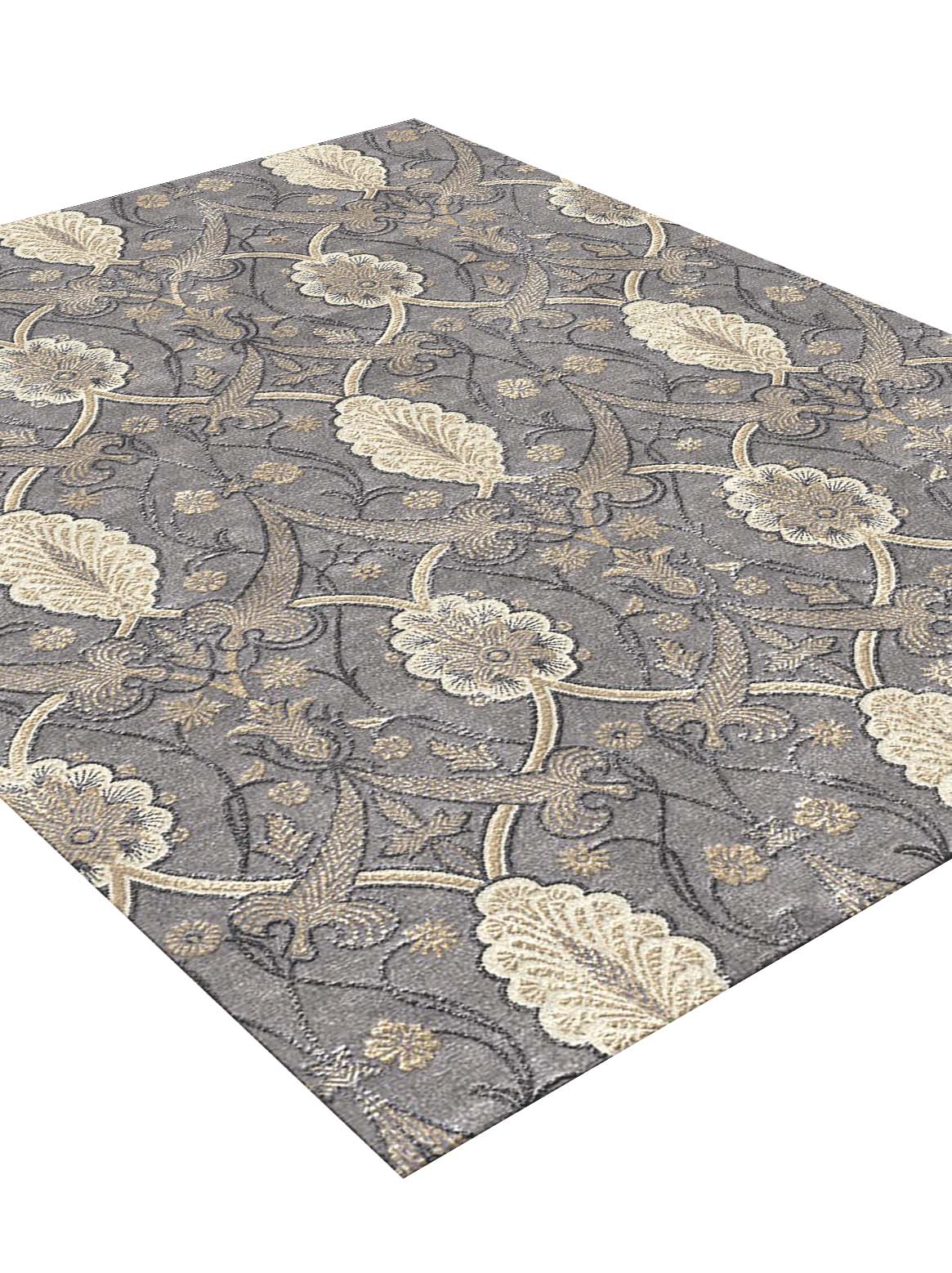 Luxury carpet in Grey color and 6' x 9' size