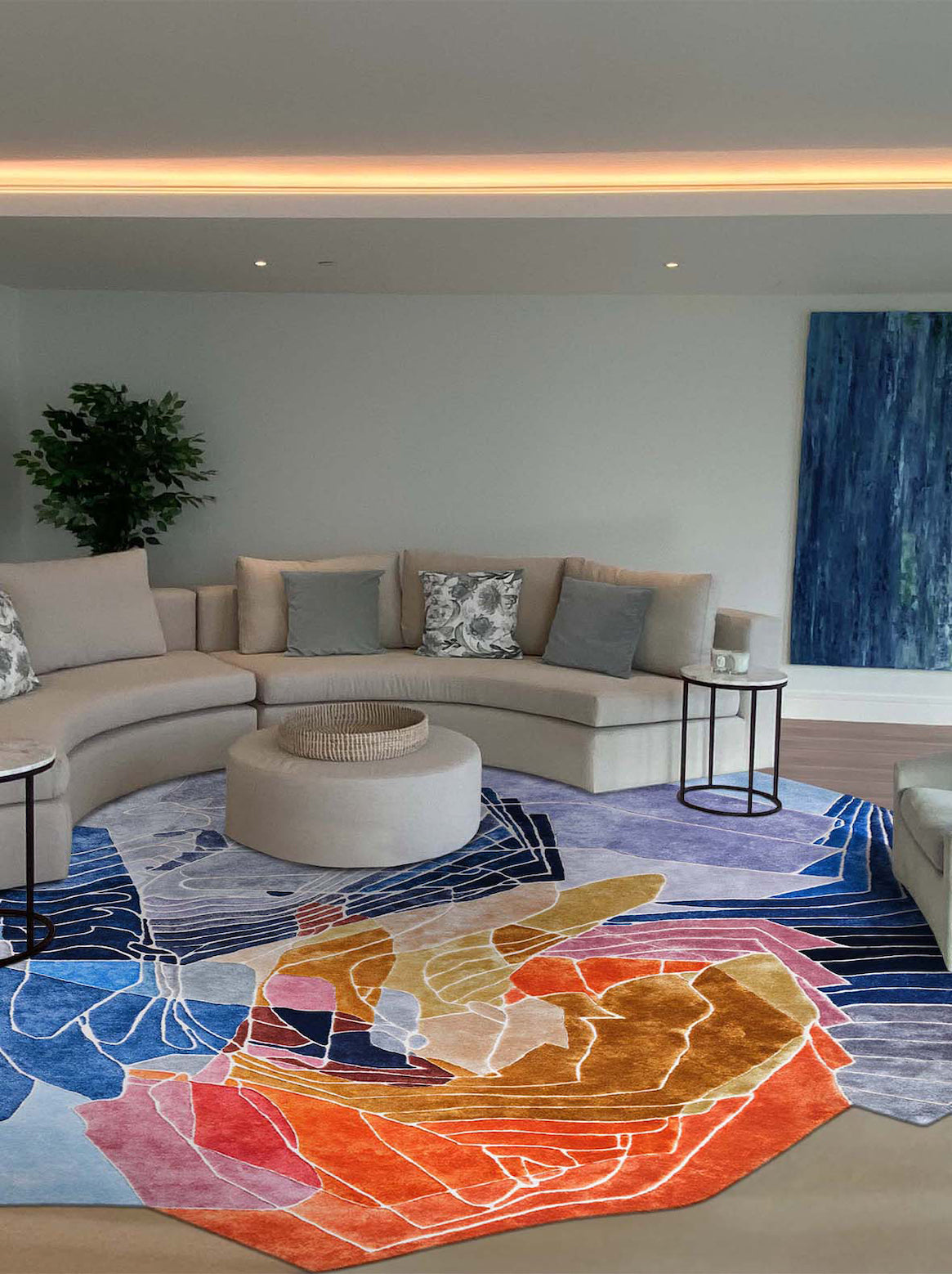 Luxury carpet in Multi color and Custom Size