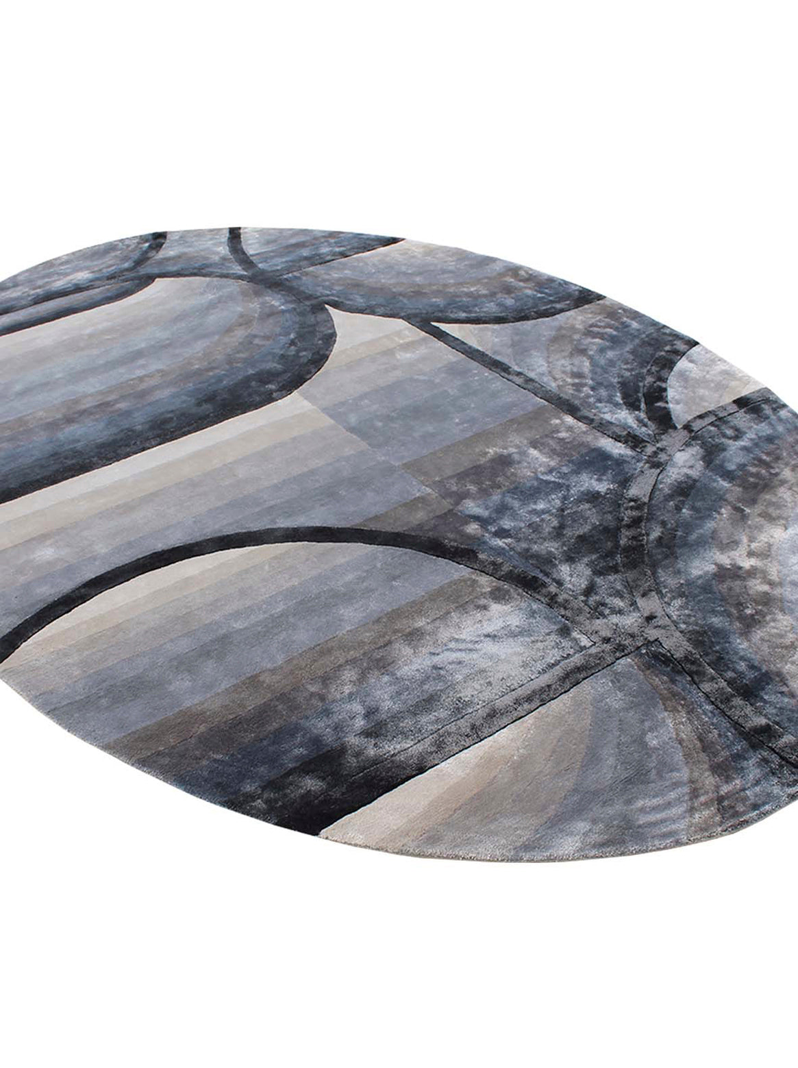 Luxury hand tufted carpet made from 100% Botanical Silk in taupe grey color and 7' x 10' size