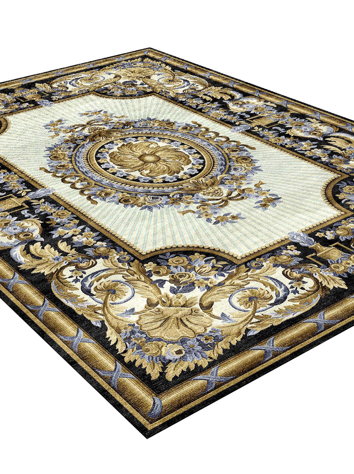 Luxury hand tufted carpet made from Wool & Botanical Silk in multi color and 8' x 10' size