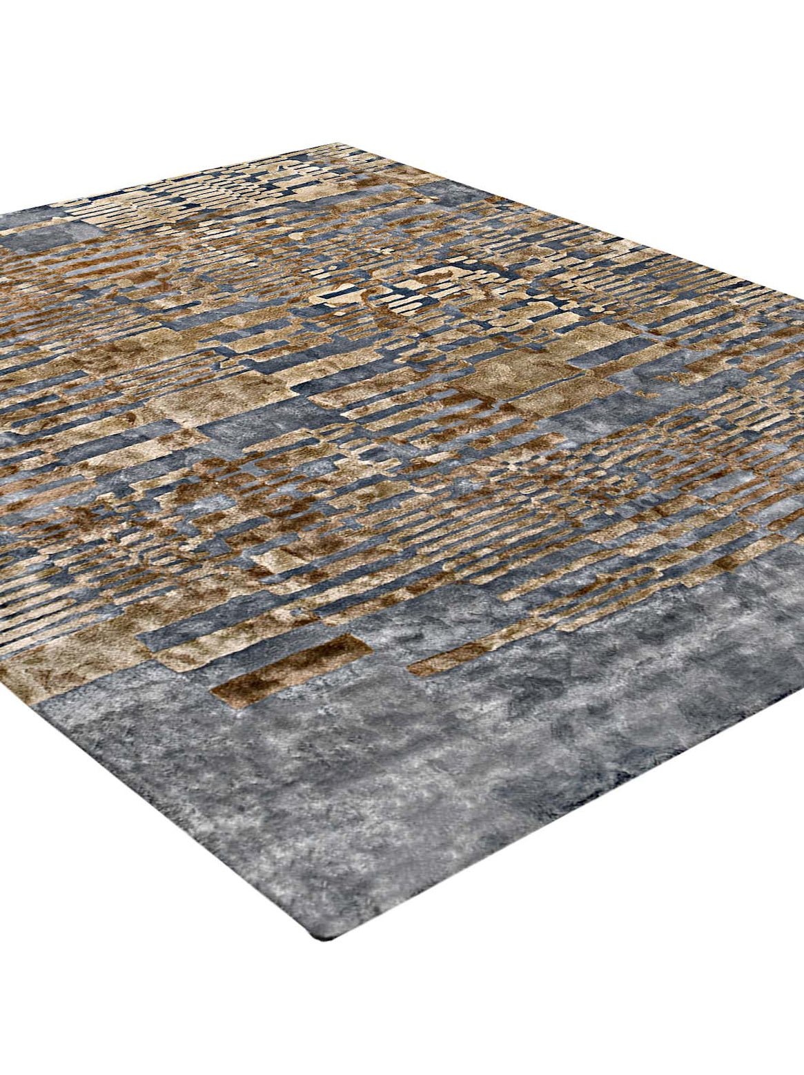 Luxury hand tufted carpet made from 100% Botanical Silk in beige grey color and 3' x 5' size