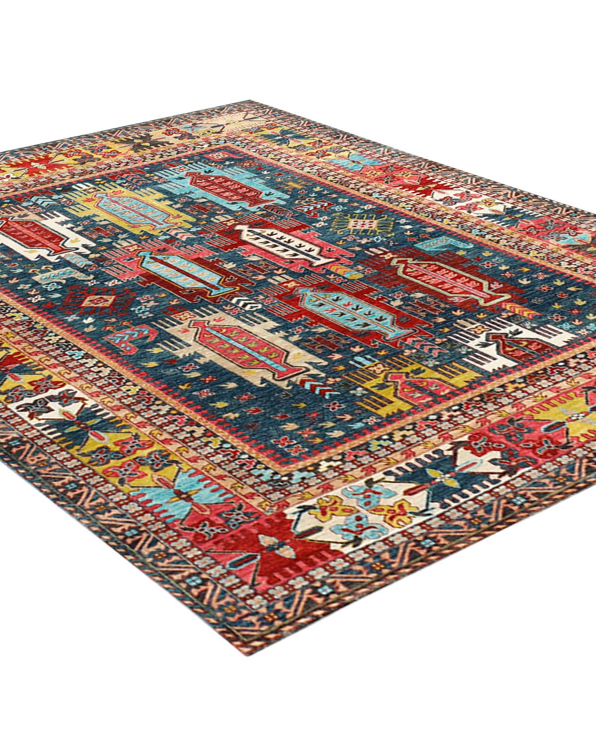 Luxury carpet in Blue & Red color and Custom Size