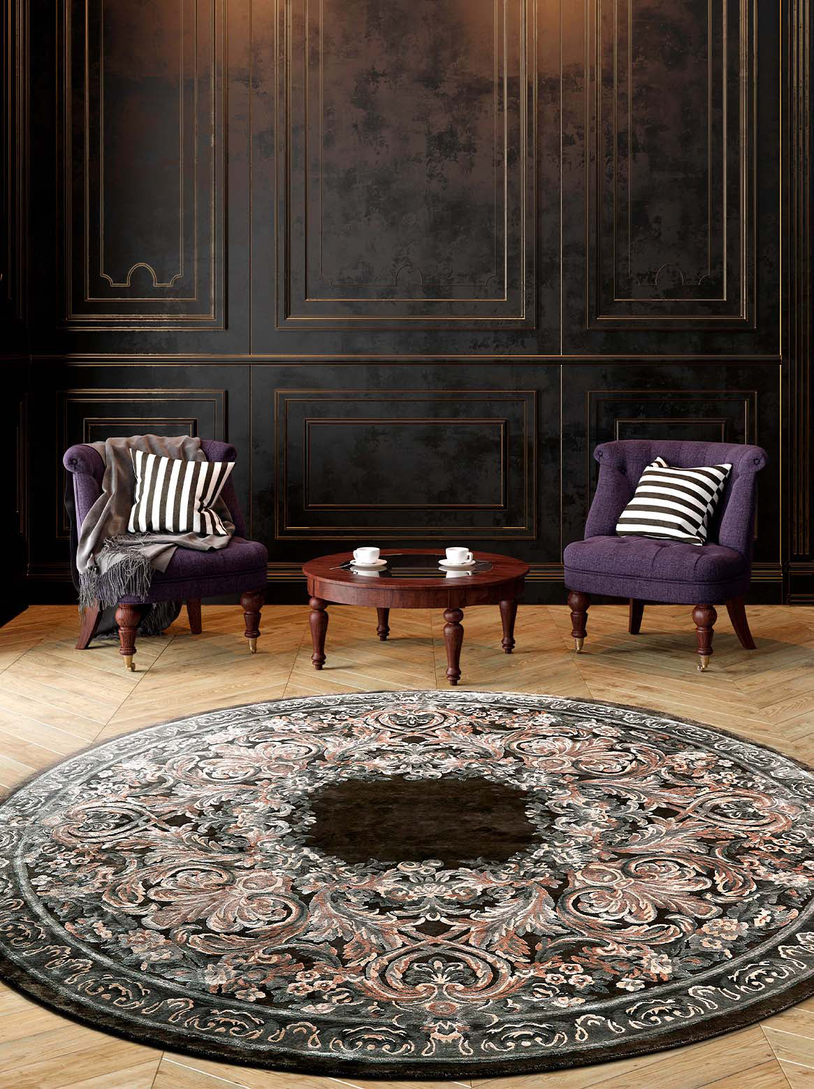 Luxury carpet in Rosy Silver color and 10' x 10' size