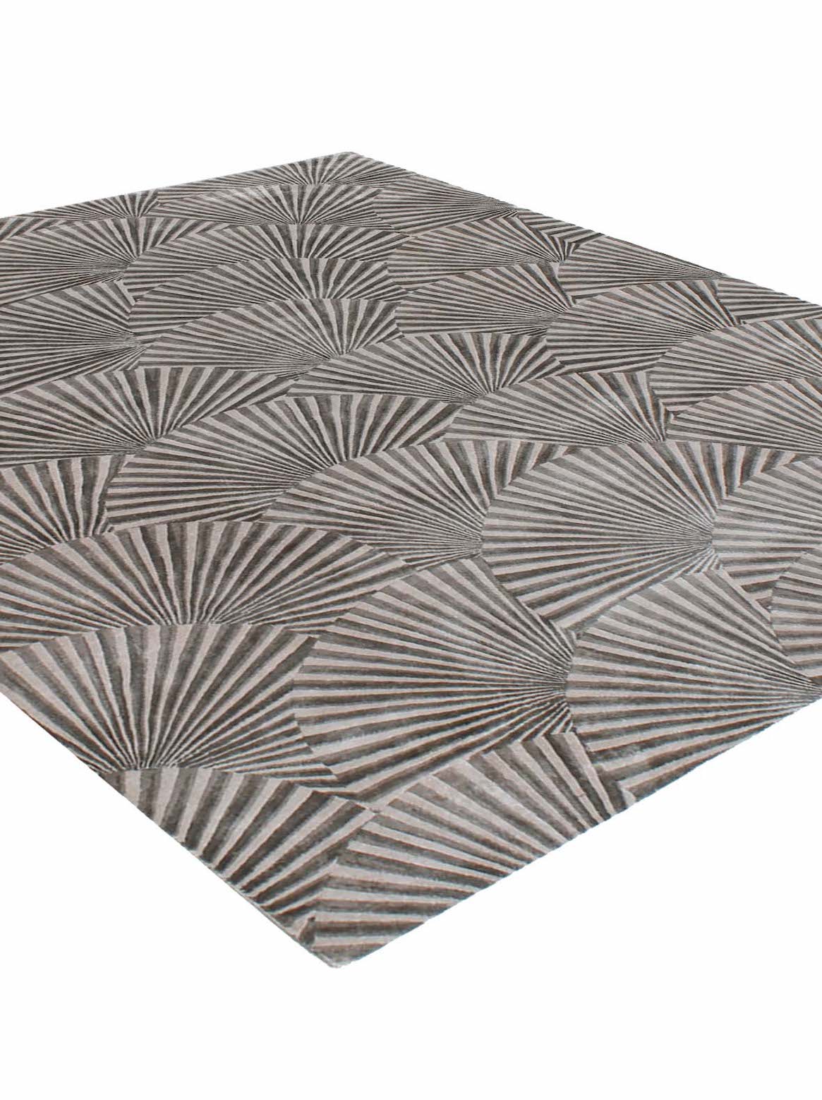 Luxury hand knotted carpet made from Botanical Silk in beige taupe color and 8' x 10' size