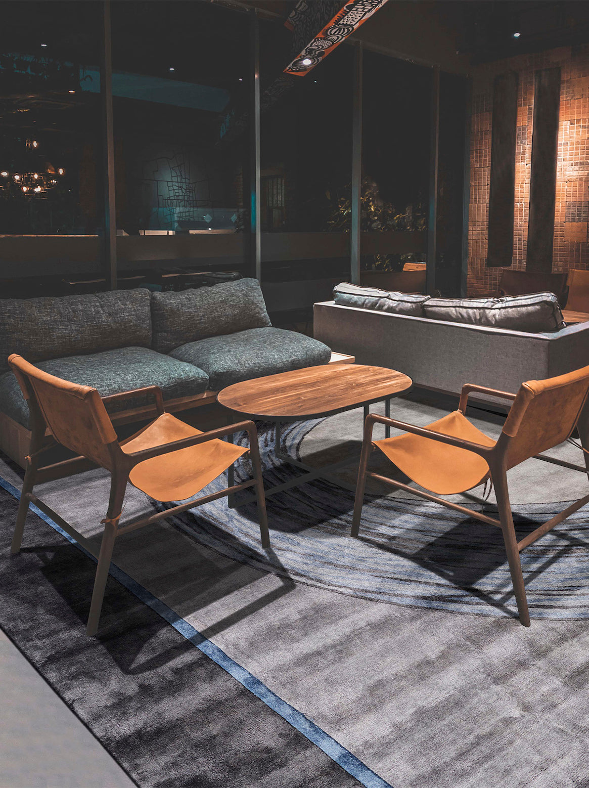 Luxury carpet in Blue color and 4'6" x 6'6" size
