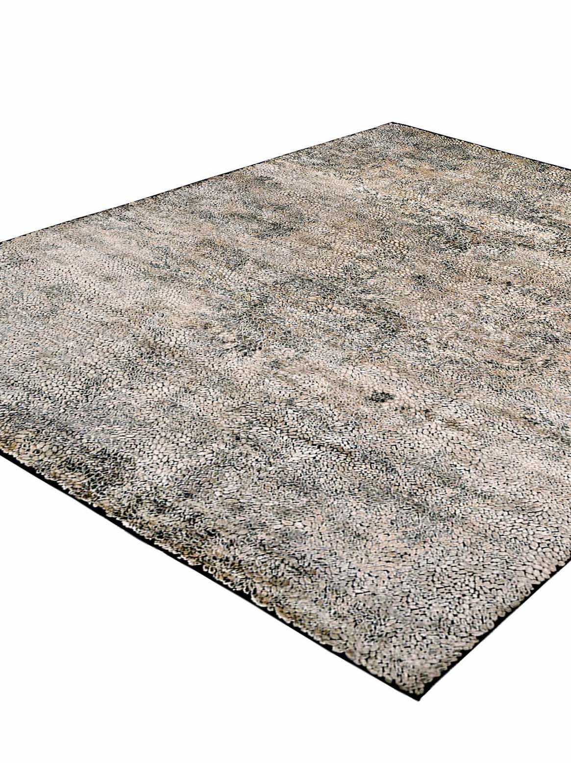 Luxury hand knotted carpet made from Wool & Bamboo Silk in taupe color and 6' x 9' size