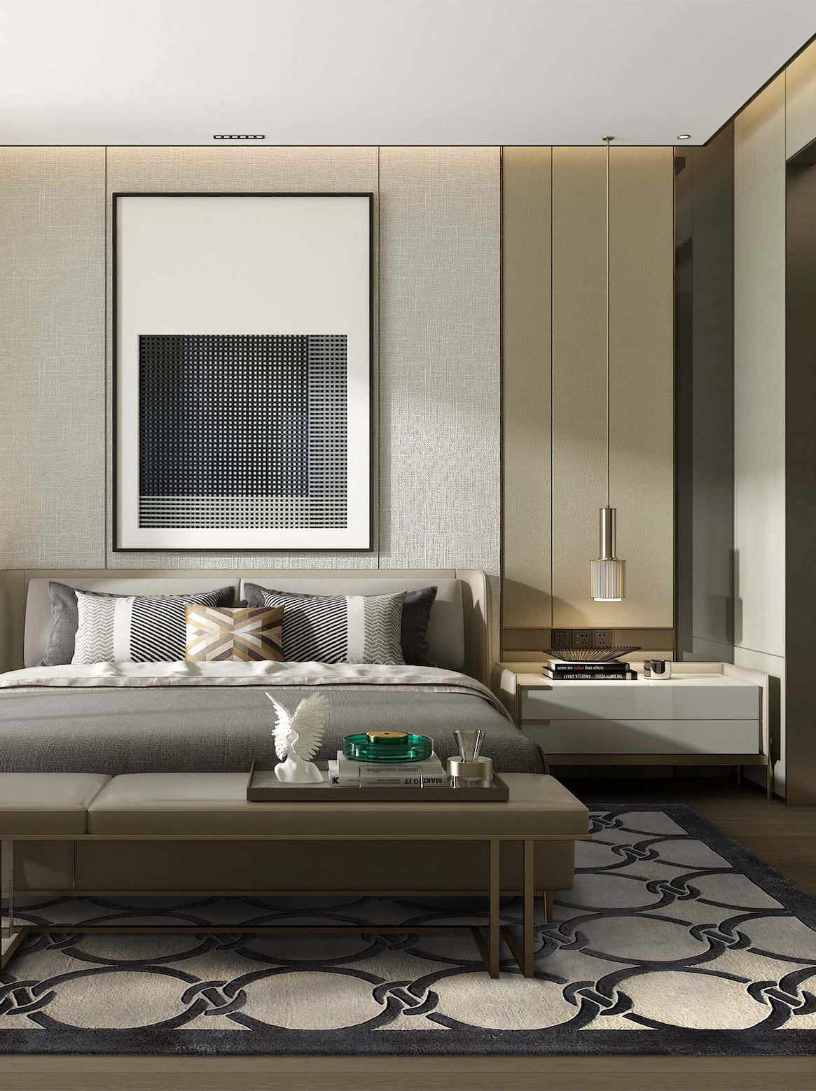 Luxury carpet in Ivory color and 5'6" x 8' size