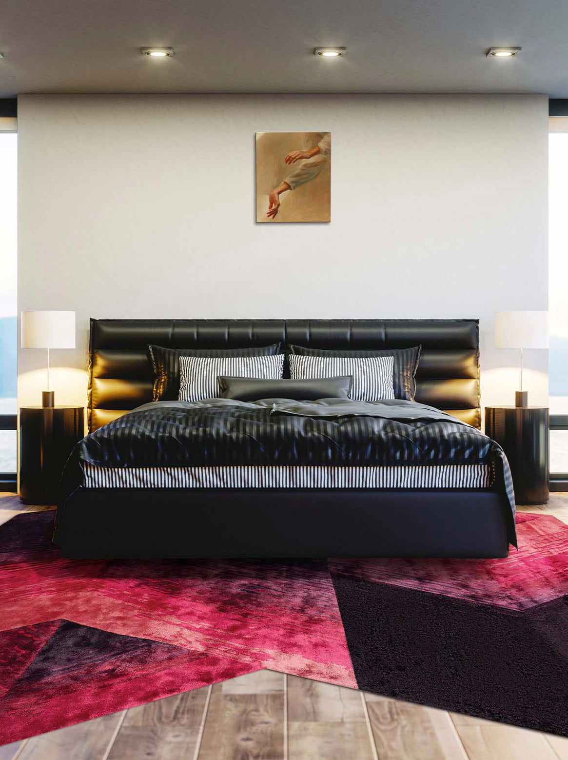 Luxury carpet in Ruby color and Custom Size