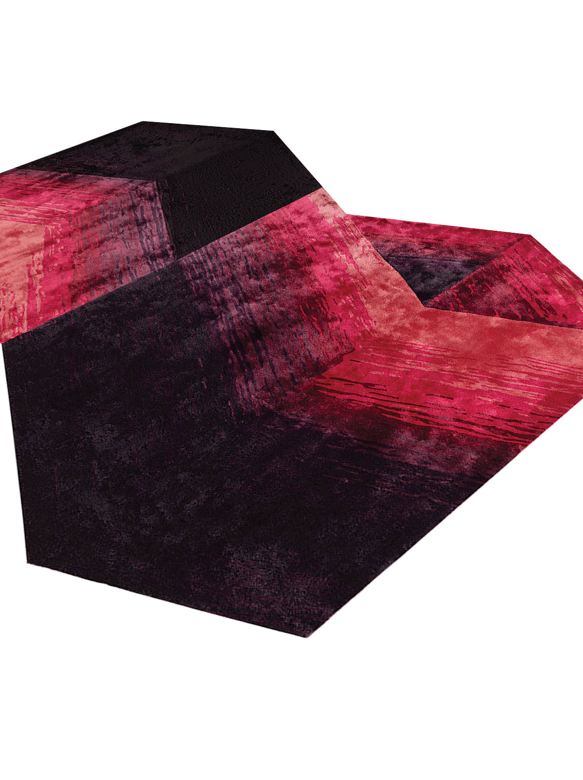 Luxury hand tufted carpet made from 100% Botanical Silk in ruby color and 7'9" x 10' size