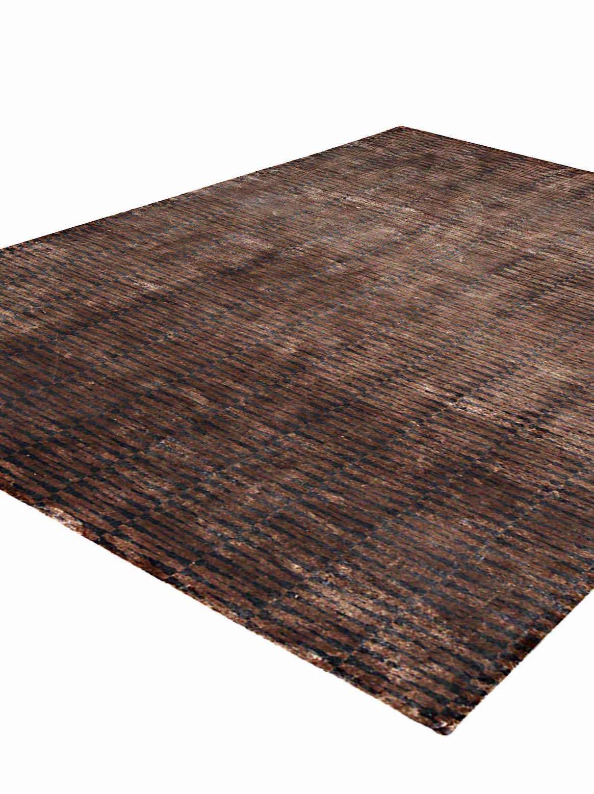 Luxury hand knotted carpet made from Botanical Silk in charcoal gold color and 5'6" x 8' size
