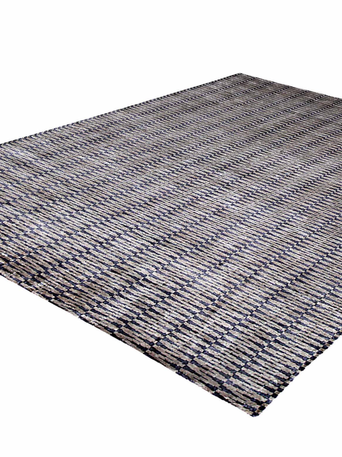 Luxury hand knotted carpet made from Botanical Silk in grey color and 5'6" x 8' size