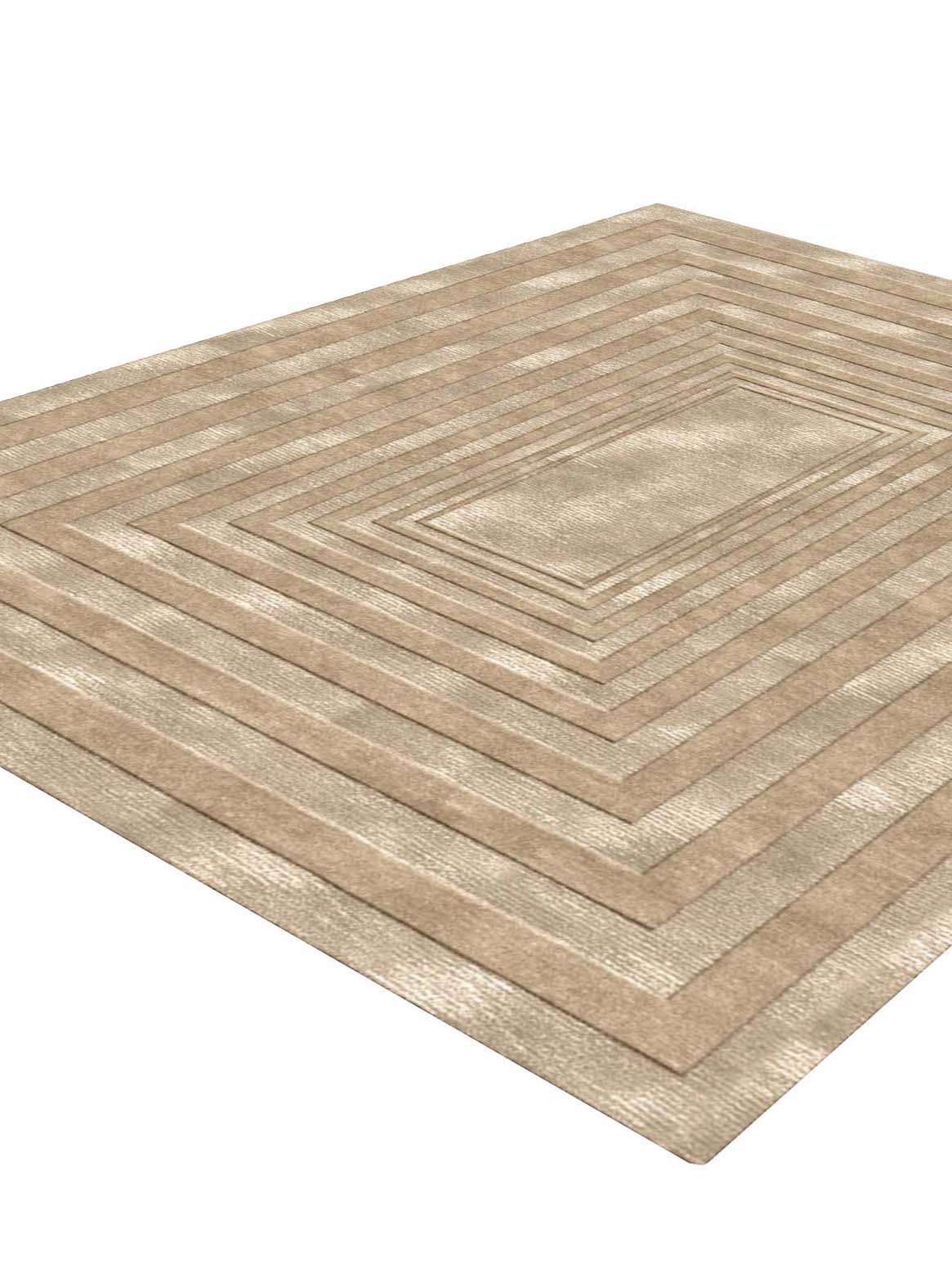 Luxury hand knotted carpet made from Wool & Botanical Silk in beige color and 5'6" x 8' size